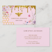 Carte De Visite logo abeille et fleur sauvage (Devant / Derrière)