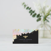 Carte De Visite logo abeille nid d'abeille (Debout devant)