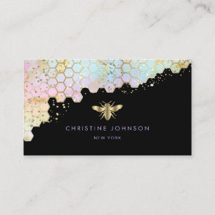 Carte De Visite logo abeille nid d'abeille