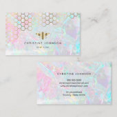 Carte De Visite logo abeille nid d'abeille sur arrière - plan abst (Devant / Derrière)