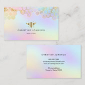 Carte De Visite logo abeille nid d'abeille sur pastels arrière - p (Devant / Derrière)