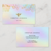 Carte De Visite logo abeille nid d'abeille sur pastels arrière - p (Devant / Derrière)