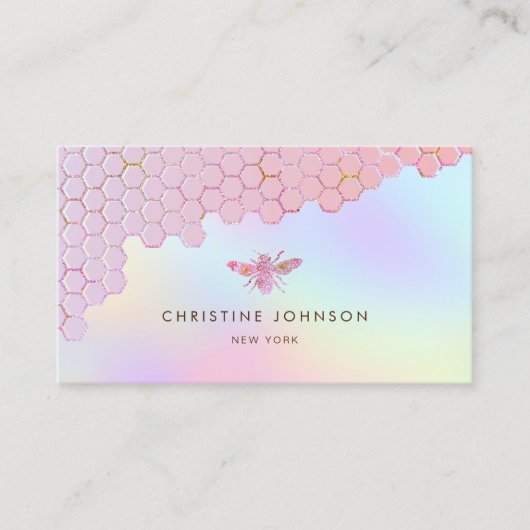 Carte De Visite logo abeille rose (Devant)