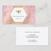 Carte De Visite logo abeille rose (Devant / Derrière)