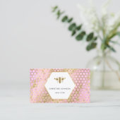 Carte De Visite logo abeille rose (Debout devant)