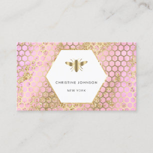 Carte De Visite logo abeille rose