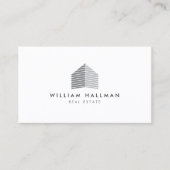 Carte De Visite Logo Abstrait Accueil Gris/Blanc (Devant)