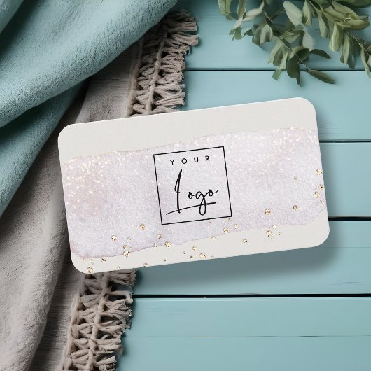 Carte De Visite Logo Abstrait de brosse à brosse à aquarelle Lilac