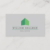 Carte De Visite Logo Abstrait de la maison vert/gris (Devant)