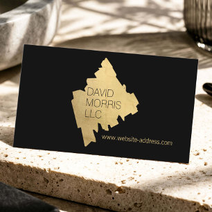 Carte De Visite Logo abstrait de luxe avec coup de pinceau doré su