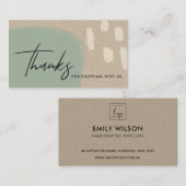 CARTE DE VISITE LOGO ABSTRAIT DE MERCI SCANDI EN VERT DE KRAFT BLE (Devant / Derrière)