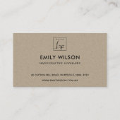 CARTE DE VISITE LOGO ABSTRAIT DE MERCI SCANDI ORANGE KRAFT RUST (Dos)