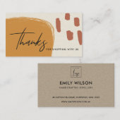 CARTE DE VISITE LOGO ABSTRAIT DE MERCI SCANDI ORANGE KRAFT RUST (Devant / Derrière)
