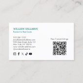 Carte De Visite Logo Abstrait Logo Turquoise/blanc QR (Dos)
