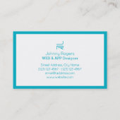 Carte De Visite Logo abstrait minimal hyper d'initiales (Dos)