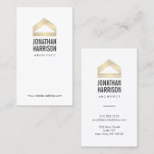 Carte De Visite Logo Abstrait moderne Gold/White (Devant / Derrière)