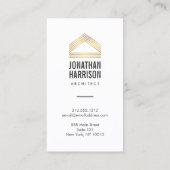 Carte De Visite Logo Abstrait moderne Gold/White (Dos)