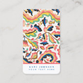 Carte De Visite Logo Abstrait Retro Vintage Social Media QR Code (Devant)