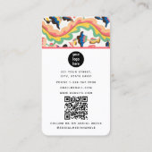 Carte De Visite Logo Abstrait Retro Vintage Social Media QR Code (Dos)