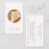 Carte De Visite Logo Abstrait Rustique Artisan Earthy (Devant / Derrière)
