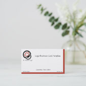 Carte De Visite Logo Abstrait simple du cercle rouge (Debout devant)