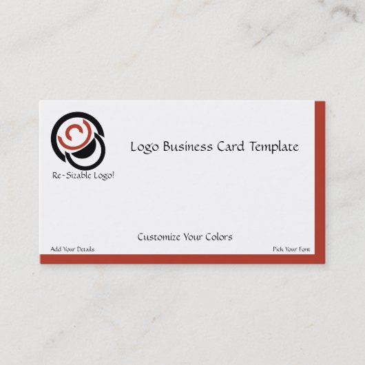 Carte De Visite Logo Abstrait simple du cercle rouge (Devant)