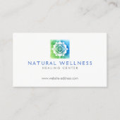 Carte De Visite Logo Abstrait vert/bleu Floral Wellness (Devant)