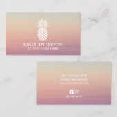 Carte De Visite Logo Ananas Elegant Pastel Ombre (Devant / Derrière)