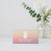 Carte De Visite Logo Ananas Elegant Pastel Ombre (Debout devant)