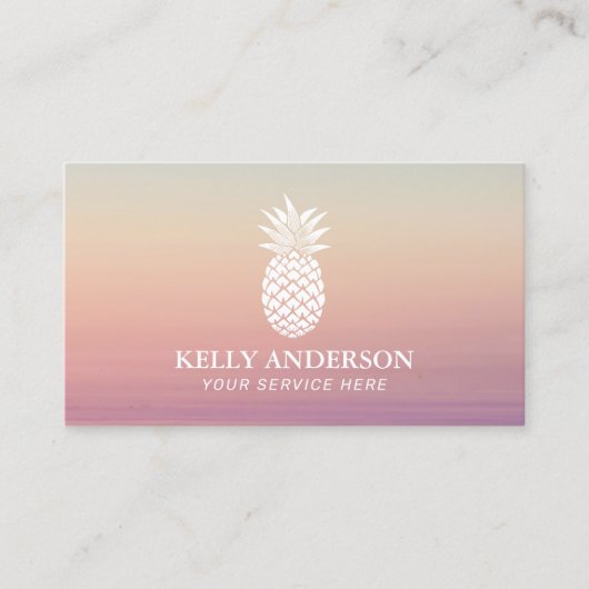 Carte De Visite Logo Ananas Elegant Pastel Ombre (Devant)