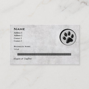 Carte De Visite Logo animal vétérinaire avec la patte noire et
