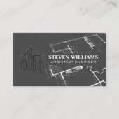 Carte De Visite Logo Architect Construction | Plan directeur (Devant)