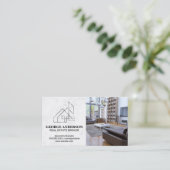 Carte De Visite Logo Architect Immobilier (Debout devant)