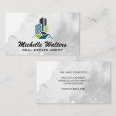 Carte De Visite Logo Architecture des propriétés modernes (Devant / Derrière)