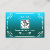 Carte De Visite Logo Art déco bleu (Devant)