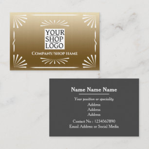 Carte De Visite Logo Art déco Gold