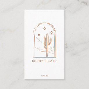 Carte De Visite Logo Art Linéaire Cactus Minimaliste Boho Terracot
