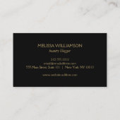 Carte De Visite Logo Art Nouveau Peacocks Blogger de beauté (Dos)