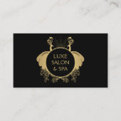 Carte De Visite Logo Art Nouveau Peacocks Or/Noir (Devant)