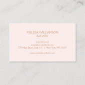 Carte De Visite Logo Art Nouveau Peacocks Rose or/rose (Dos)