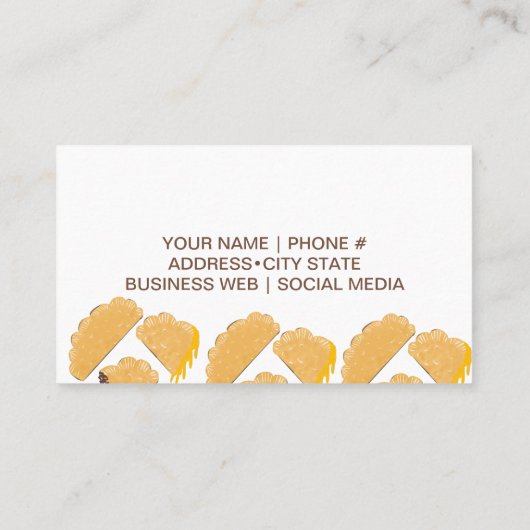 Carte De Visite Logo artisanal Empanadas Business Main Drag (Dos)