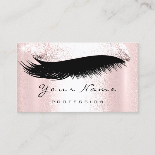 Carte De Visite Logo Artiste maquillage professionnel Glam Pink La (Devant)