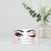 Carte De Visite Logo Artiste maquillage professionnel Rose rose (Debout devant)