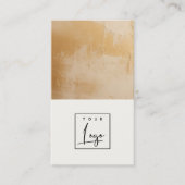 Carte De Visite Logo Artistique Classique Beige Gold Paint Texture (Devant)