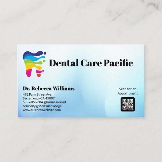 Carte De Visite Logo Artistique des dents | Dentiste (Devant)