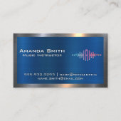 Carte De Visite Logo Audio Sound Wave | Métallique (Devant)