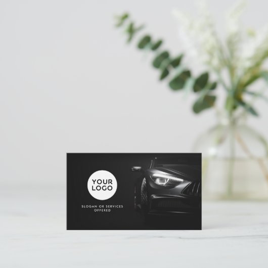 Carte De Visite Logo auto/auto moderne QR Code & Social Media (Debout devant)