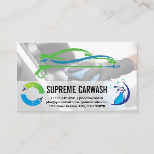 Carte De Visite Logo auto de lavage de voiture   Outil de nettoyag