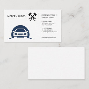 Carte De Visite Logo Auto Entretien Automobile Pistons de Voit