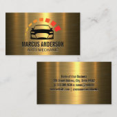 Carte De Visite Logo auto | Métallique d'or (Devant / Derrière)